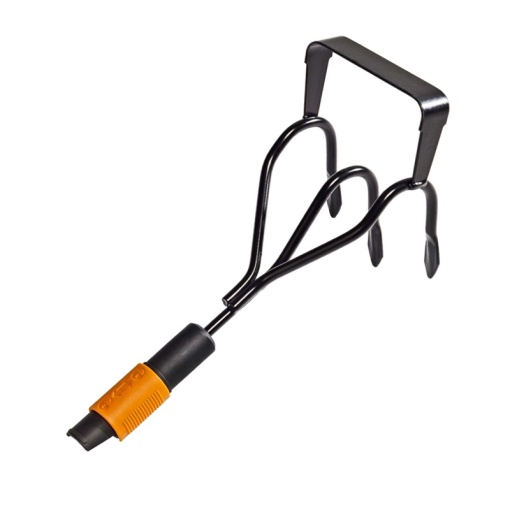Cultivator Fiskars QuickFit™ cu 3 dinti si razeta 415x125mm, 510g