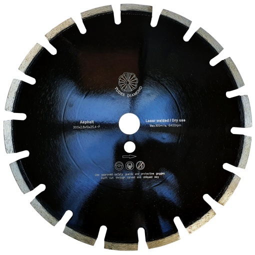 Disc diamantat Tudee debitare asfalt, standard, 300x25.4x10x2.8mm
