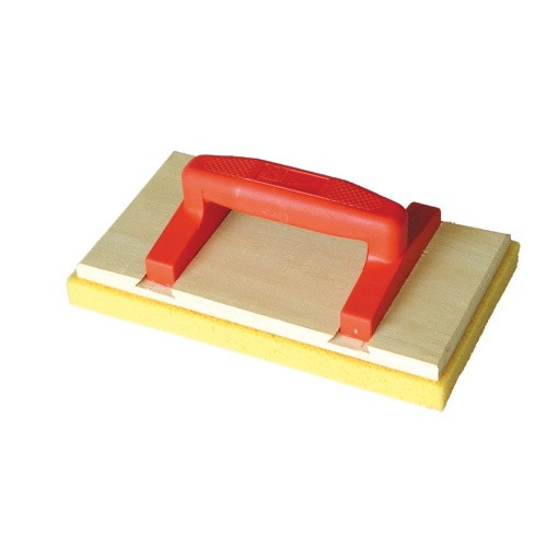Drișcă din lemn pentru fațade cu baza poliuretanica, mâner oval orange - 14×25