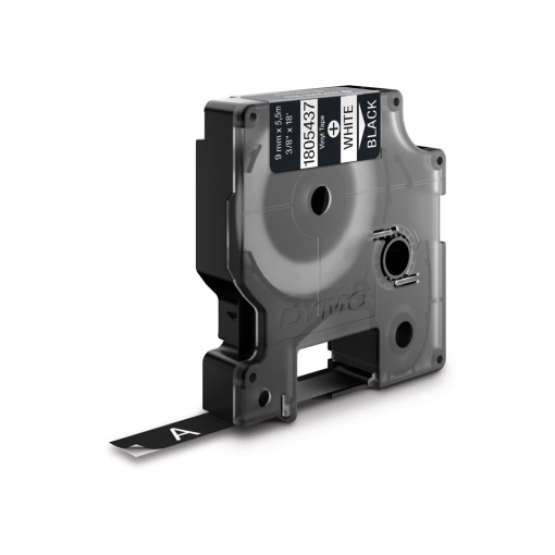 Etichete industriale vinil 9mm x 5.5m alb negru DYMO ID1 1805437