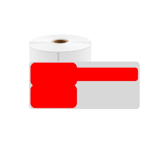 Etichete mari stegulet F pentru cabluri 48 x 50mm + 52mm rosu, polipropilena, pentru imprimanta M110 M200, 80 buc rola