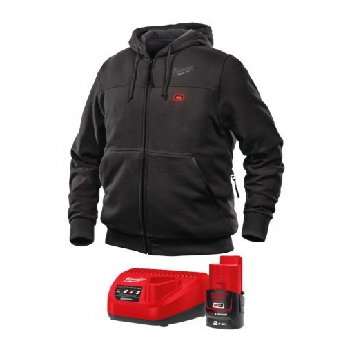 Hanorac încălzit negru M12™ Milwaukee + acumulator si incarcator