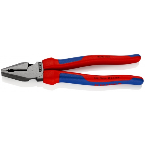 KNIPEX 02 02 225 Patenti Combi cu parghie mare cu manşoane multicomponent vopsit negru 225 mm