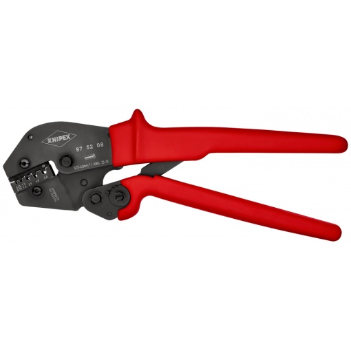 KNIPEX 97 52 08 Clește de sertizat și pentru operarea cu două mâini cu manșoane din plastic aderente brunat 250 mm