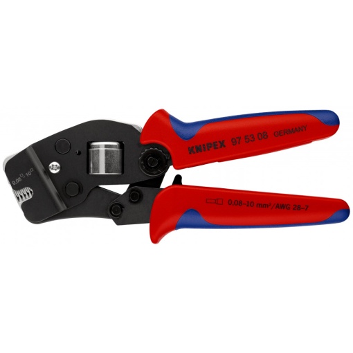KNIPEX 97 53 08 clește de sertizat ferule, cu autoreglaj cu introducere frontală cu manşoane multicomponent brunat 190 mm