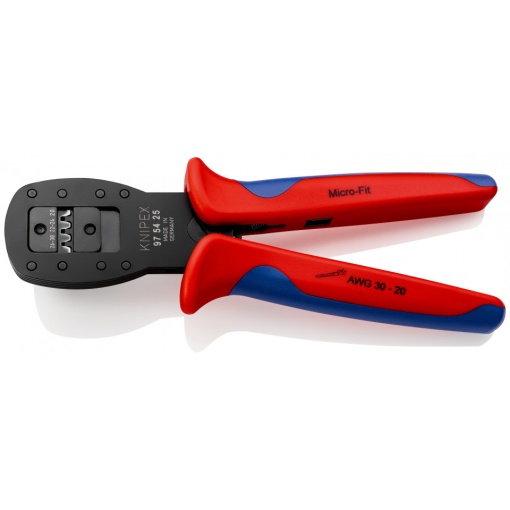 KNIPEX 97 54 25 Clește de sertizare pentru fișe miniaturale Sertizare paralelă pentru fişe din seria Mini-Fit™ de la Molex LLC cu manşoane multicomponent brunat 190 mm