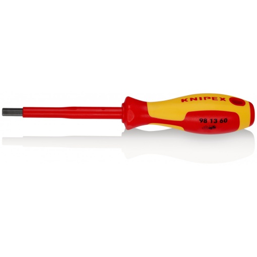 KNIPEX 98 13 60 șurubelniță pentru șuruburi cu contur interior hexagonal mâner izolator multicomponent, testat de VDE brunat 212 mm