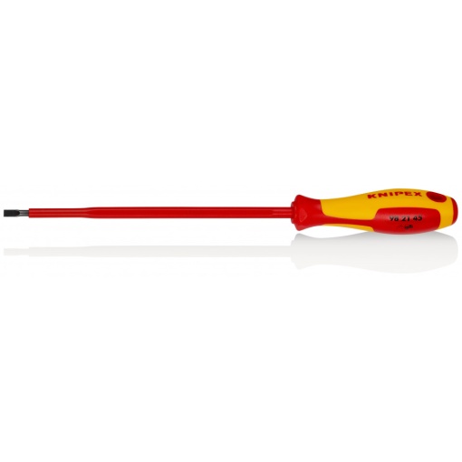 KNIPEX 98 21 45 șurubelniță pentru șuruburi cu fantă mâner izolator multicomponent, testat de VDE brunat 287 mm