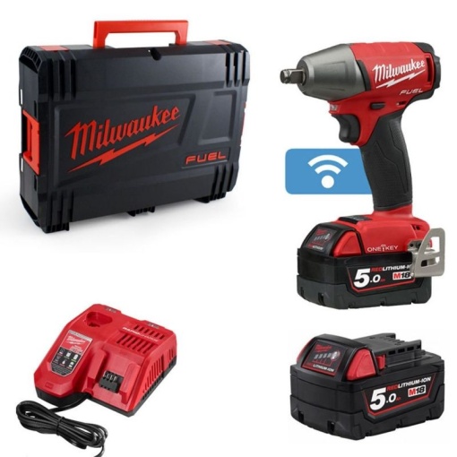 Mașină de înșurubat cu impact 1/2″ cu inel de etanșare ONE-KEY™ FUEL™ M18 ONEIWF12-502X ( KIT: 2 x M18 B5 Acumulator, M12-18 FC Încarcător, Cutie HD)