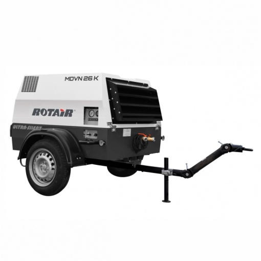 Motocompresor ROTAIR MDVN 26KEco5 2500 l/min/6.5bar Kubota tractabil santier+kit sablare/aftercooler