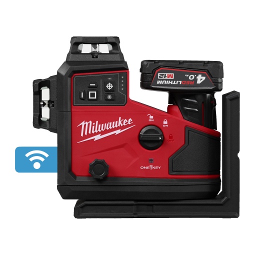 Nivela laser verde cu aliniere automata Milwaukee 360°, in 3 planuri, model M12 A3PLO-401C