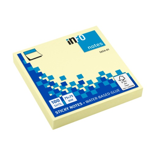 Notes adeziv 75 x 75 mm 100 file Info Notes