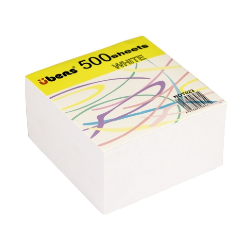 Rezervă cub alb hârtie 9 x 9 cm 500 file Ubers