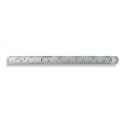 Rigla flexibila inox, gradatii tip C: 1/1mm+1/2mm+1/16"+1/32"+1/64", 150/13x0,5mm