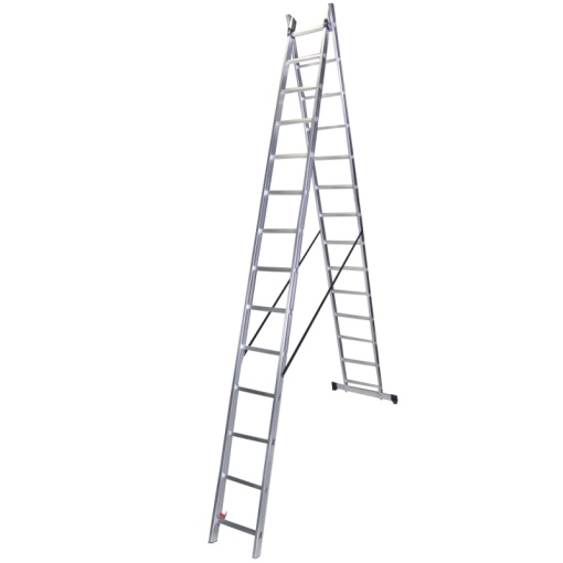 Scara dubla aluminiu BISONTE STR217 2 x 17 trepte inaltime maxima 8.9 m