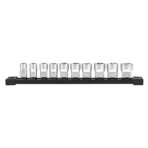 Set 10 bucăți chei tubulare cromate 3/8˝ sistem metric