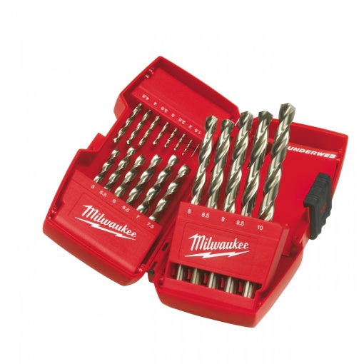 Set 19 burghie metal MILWAUKEE THUNDERWEB HSS-G ⌀ 1-10 mm