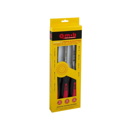 Set 3 dalti MOB pentru sculptura in lemn, maner trimaterial - 3 scule