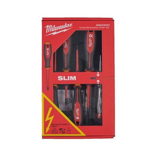 Set 5 buc. surubelnițe Tri-Lobe VDE (PZ1 / PZ2 / SL3 / SL4 și tester de tensiune)