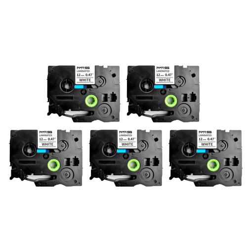 Set 5 Etichete SG compatibile Brother TZe-231 12mm x 8m negru alb Sanco Grup SG