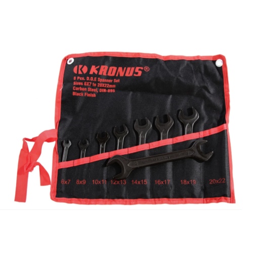 Set 8 chei fixe brunate cu husa textila Kronus - 6-22 mm