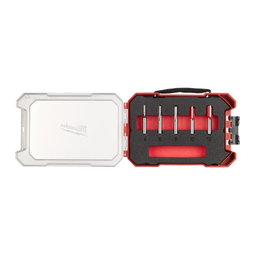 Set de 5 freze drepte Milwaukee tija 8mm, cu doua taisuri (4/6/8/10/12mm)