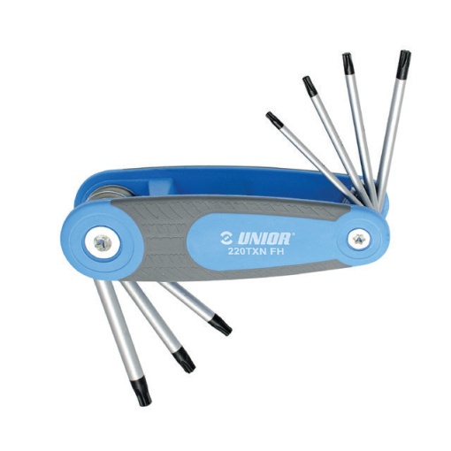Set de 8 chei cu profil TX cu maner tip briceag Unior TX9-TX40