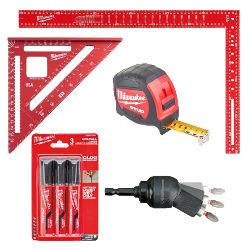 Set scule tamplarie (2 echere + ruleta 7,5 m + adaptor la unghi + 3 markere)