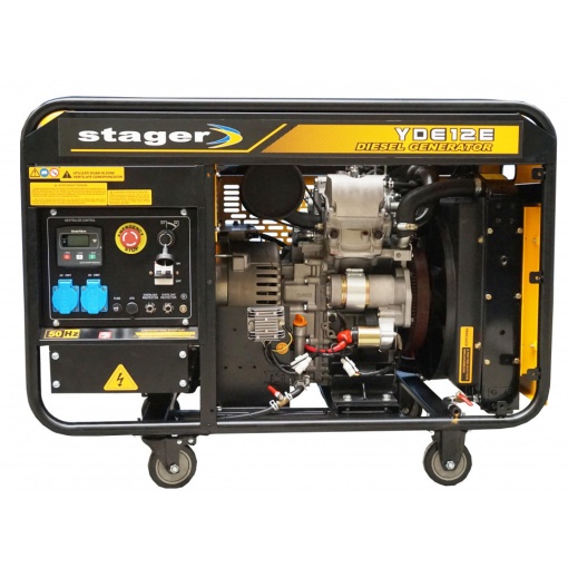 Stager YDE12E Generator open-frame 10kVA, 39A, 3000rpm, monofazat, diesel, pornire electrica
