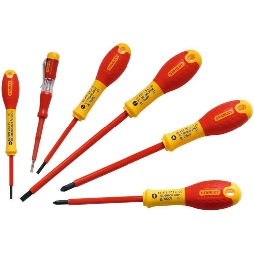 Stanley 0-65-441 Set 6 surubelnite FATMAX izolate, drepte, PH, tester tensiune