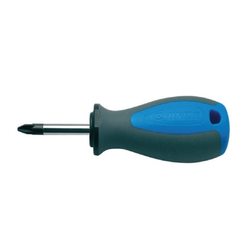 Surubelnita profil Pozidrive (PZ) varianta Stubby, maner trimaterial TBI, cromata, DIM PZ 1x25