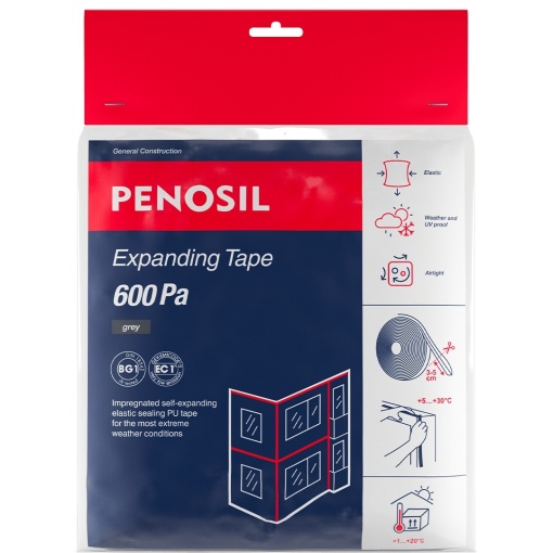 Bandă precomprimată pentru etanșare BG1 PENOSIL Expanding Tape 600Pa, 3.3m, rost 10-15mm, latime 70mm