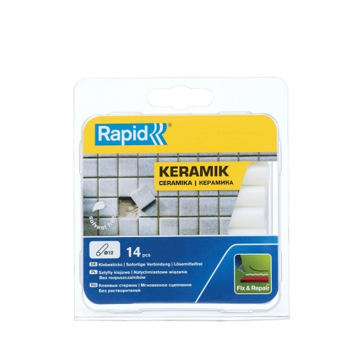 Baton silicon profesional Rapid Ceramica poroasa, alb, O12mm x 94mm, baza EVA, 14 buc blister 5000696
