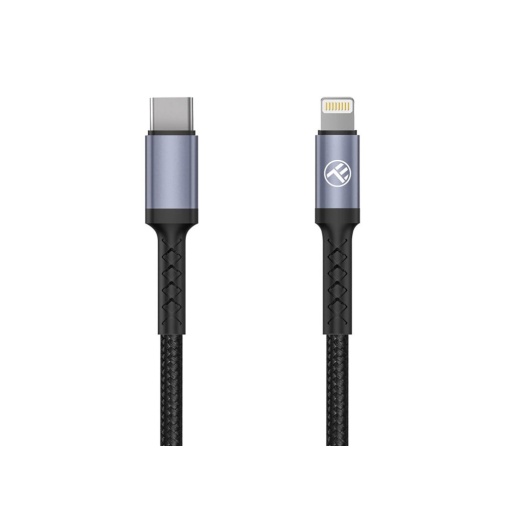 Cablu Tellur Type-C to Lightning, 2A, PD18W, 1m, nailon, negru