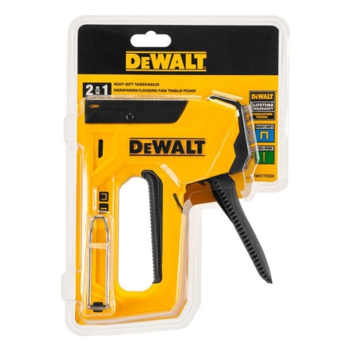 Capsator manual 2 in 1 Dewalt DWHTTR350-0, pentru utilizare intensa, folosește capse grele și brățări de calibru 18