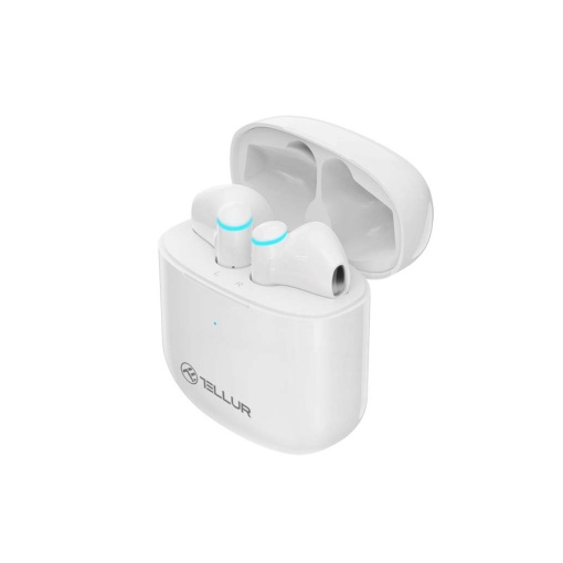 Căști Bluetooth Tellur Aura True Wireless, APP, alb