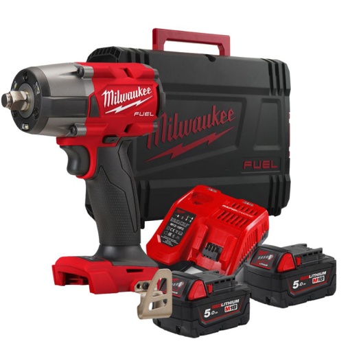 Cheie de impact M18 FUEL™ ½″ cu inel de fixare Milwaukee M18 FMTIW2F12-502X, alimentare cu acumulator - echipat