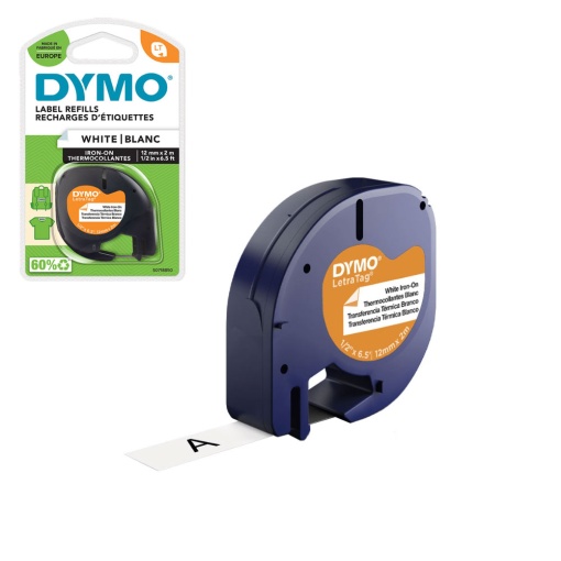 Etichete haine albe LetraTag DYMO Iron-On 12mm x 2m 18769 S0718850