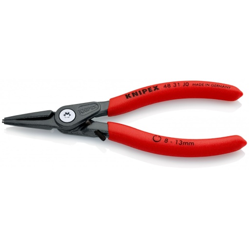 KNIPEX 48 31 J0 clește de precizie pentru inele de siguranță pentru inele interioare cu alezaje cu protecţie la supraîntindere acoperit cu material plastic aderent bonderizat în culoarea gri 140 mm