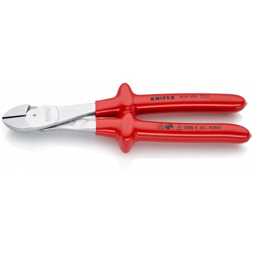 KNIPEX 74 07 250 Șfic de forță izolat prin imersie, testat de VDE cromat 250 mm