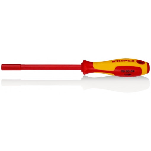 KNIPEX 98 03 04 Cheie tubulară cu mâner tip șurubelniță mâner izolator multicomponent, testat de VDE brunat 230 mm