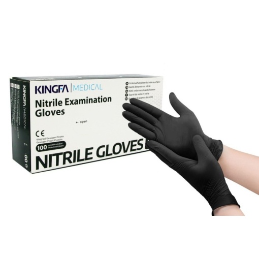 Manusi de nitril 4WRK KINGFA Black, nitril nepurtat M