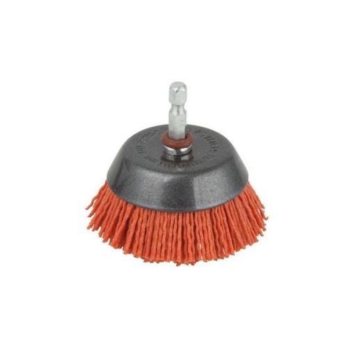 Perie Wolfcraft 1506000, tip oala, nylon rosu, D 65 mm, tija hexagonala 1/4"