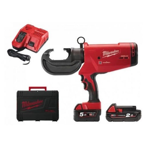 Presă hidraulică pentru cabluri 16-400 mm² Milwaukee FORCE LOGIC™ M18 HCCT 109/42-522C, livrata cu acumulatori, valiza, bacuri neincluse
