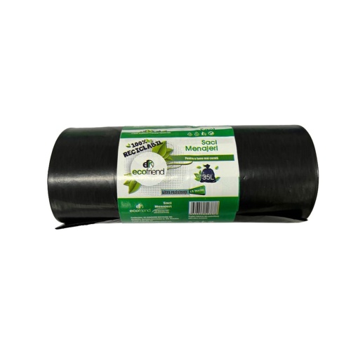 Saci menaj 35 L (50 x 70) 22 microni 15 buc/rolă LDPE