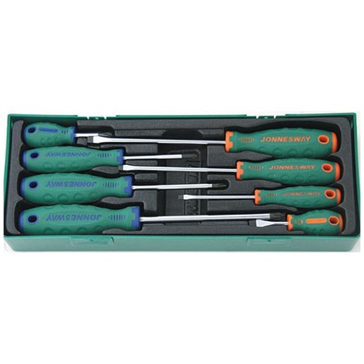 Set 8 piese Jonnesway surubelnita plata si cruce PH1-PH3, 4-150 - cutie plastic