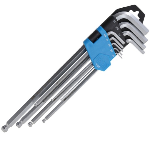 Set 9 chei imbus tip "L" cu cap sferic, 1/16" - 3/8"