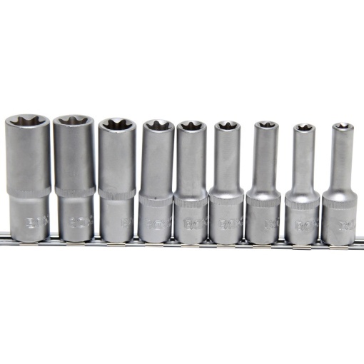 Set 9 chei tubulare lungi 1/2", E10 - E24