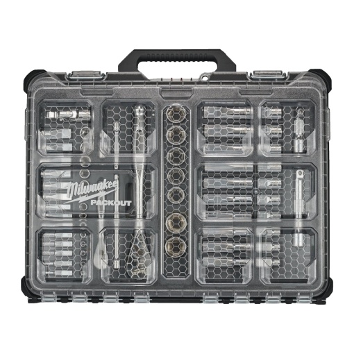 Set chei tubulare 1/4" & 1/2" (63 buc) în organizator îngust PACKOUT™