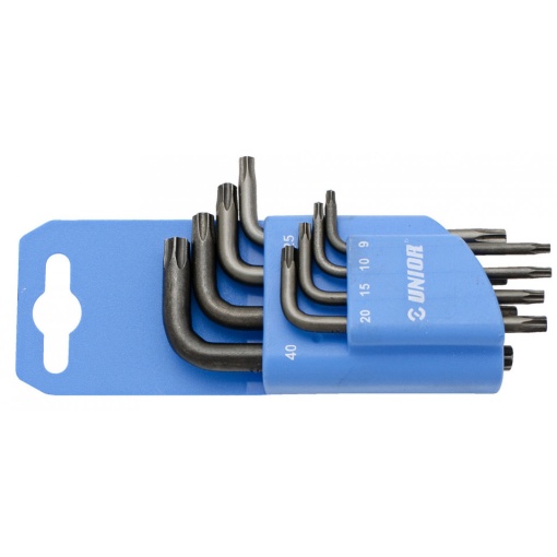 Set de 8 chei cu profil TX in suport de plastic Unior TX9-TX40